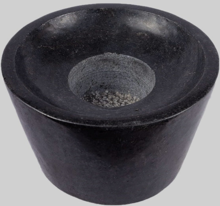 Grinder stone polished attukal metate mortar & pestle ((B * H - 10 * 6 inch)