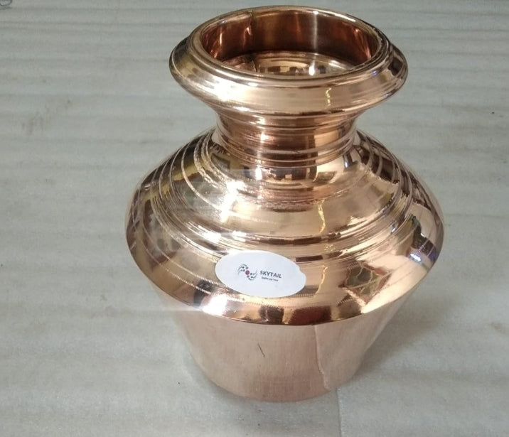 Pure Brass Water Pot Puja Kalash Handi Theertha Kudam Ghada, 8Litre made in tamilnadu