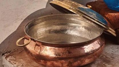 Copper cookware / lagan/ serving pot   capacity 6 Litre Diameter 13.75 inch