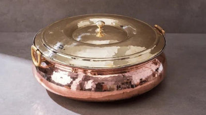 Copper cookware / lagan/ serving pot   capacity 6 Litre Diameter 13.75 inch