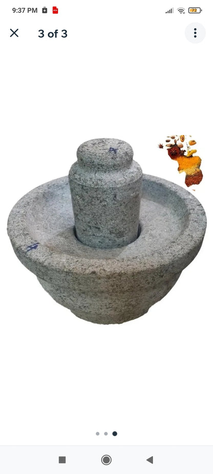 Traditional South Indian grinding stone set attukal weight 18 kg Diameter 10 inch