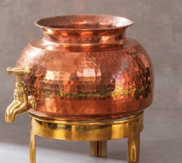 Copper water container water pot traditional indian dispenser weight 8 kg capacity 10 Litre best for ayurveda.