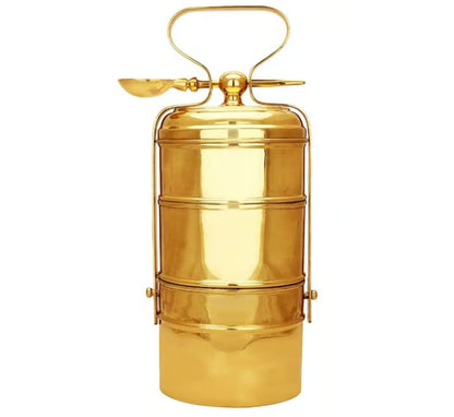 Brass Tiffin box lunch box Height 13.5 inch