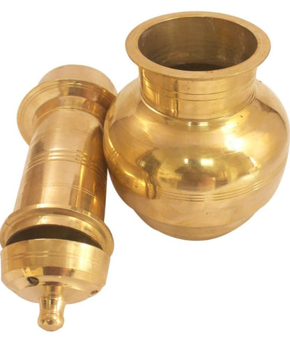 Traditional South Indian Brass Puttu Kudam Traditional Steam Cake Maker capacity 1 Litre weight 2 kg