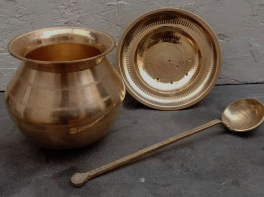 Traditional South Indian bronze cookware set capacity 2 Litre weight 3 kg