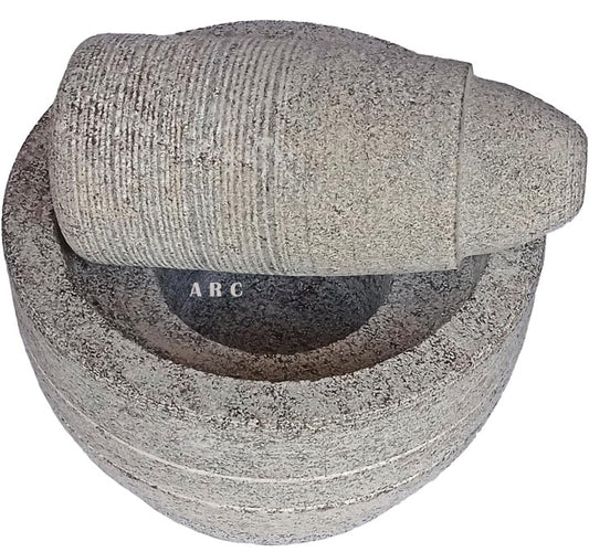 Natural Stone Attukal/mortar & pestle/ural/grinder stone/sil batta/ (B * H - 10 x 6.5 inch)