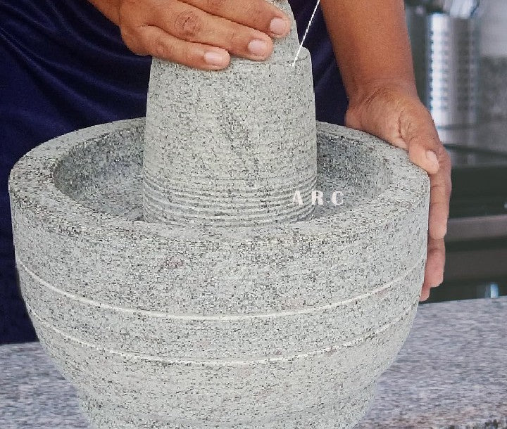 Natural Stone Attukal/mortar & pestle/ural/grinder stone/sil batta/ (B * H - 10 x 6.5 inch)