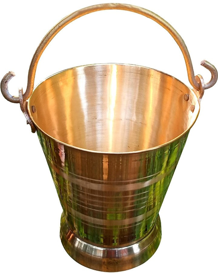 Brass Bucket for Puja 10 Litre Water Capacity | Pital Bucket for Puja Available in 3 Sizes | Storing Water Or Serving Food Capacity: 10 litres