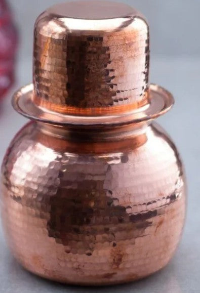 Copper Water Pot With Cup (Sombu - Lota)  best for ayurveda.