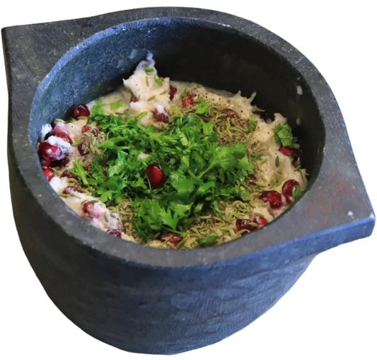 Traditional South Indian soapstone cookware/kalchatti. Seasoned cooking pot capacity 2 Litre