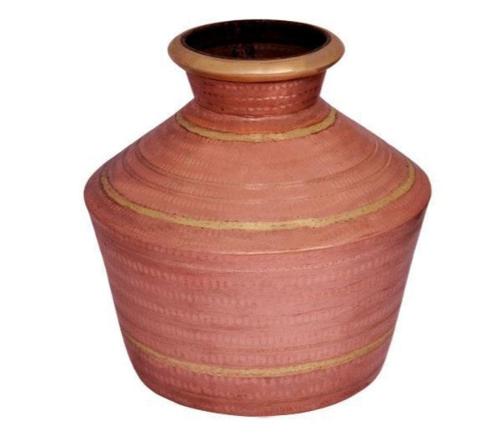 Copper Kudam - 6.5 Litre traditional Indian copper water pot