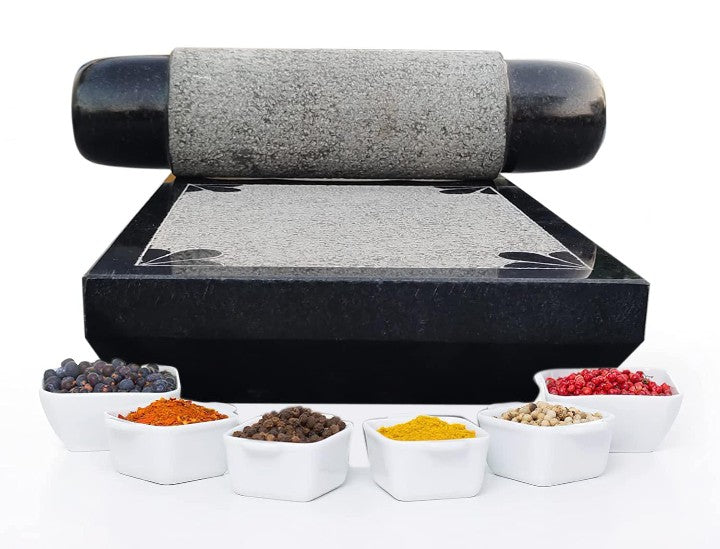 Black granite grinding stone set