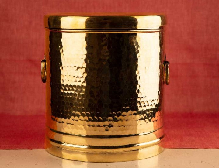 Traditional Indian pure brass atta Dani storage box capacity 10 kg