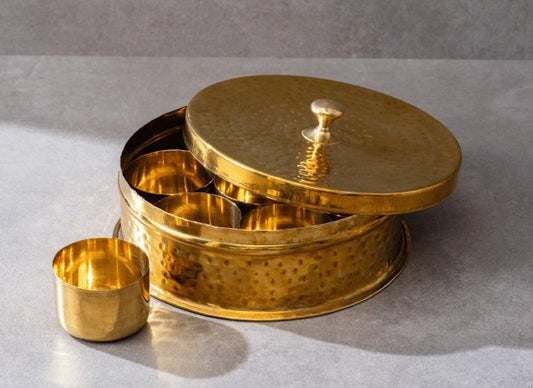 Brass punjabi Masala Daani / Spice Box large size