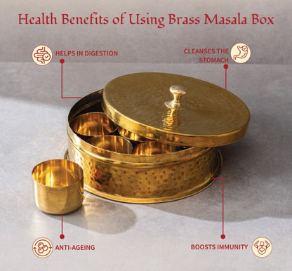 Brass punjabi Masala Daani / Spice Box large size