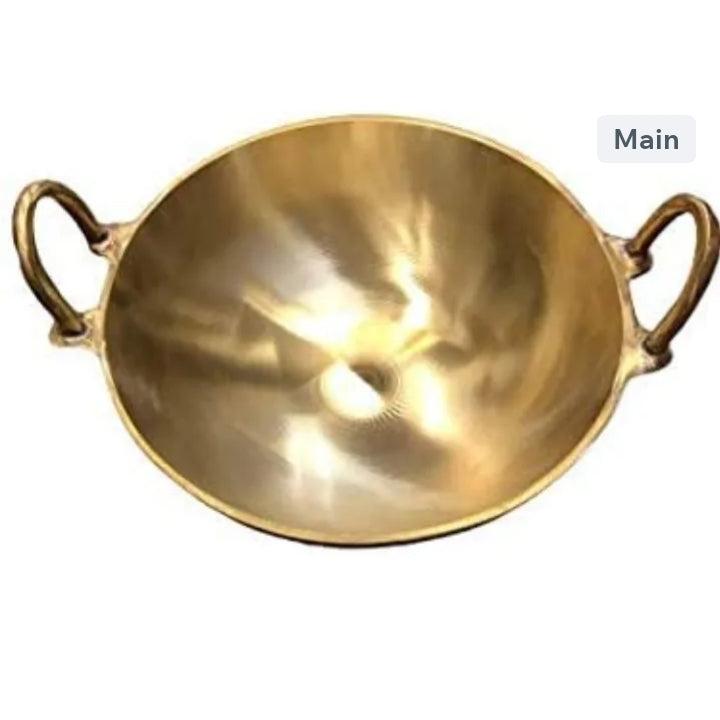 Bronze cookware deep fry pan heavy weight 3 kg / Traditional South Indian Bronze cookware pan Diameter 10 Inch weight 3 kg